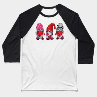 Three Gnomes Holding Hearts Valentine's Day Shirt Baseball T-Shirt